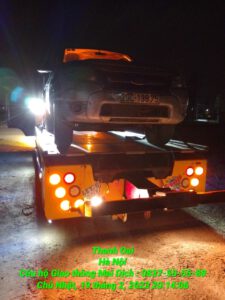 Cứu hộ xe bán tải gặp tai nạn tại Thanh Oai Hà Nội về Gara sữa chữa